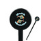 Mosaic Fish Black Plastic 7" Stir Stick - Round - Closeup