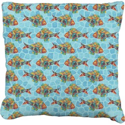 Mosaic Fish Faux-Linen Throw Pillow 26"