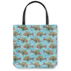 Mosaic Fish Canvas Tote Bag