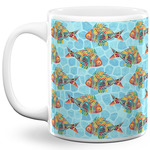 Mosaic Fish 11 Oz Coffee Mug - White