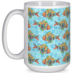 Mosaic Fish 15 Oz Coffee Mug - White