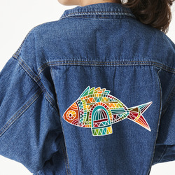 Mosaic Fish Twill Iron On Patch - Custom Shape - 3XL - Set of 4