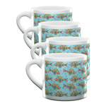 Mosaic Fish Double Shot Espresso Cups - Set of 4