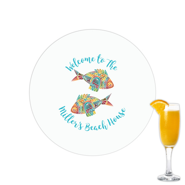 Custom Mosaic Fish Printed Drink Topper - 2.15"