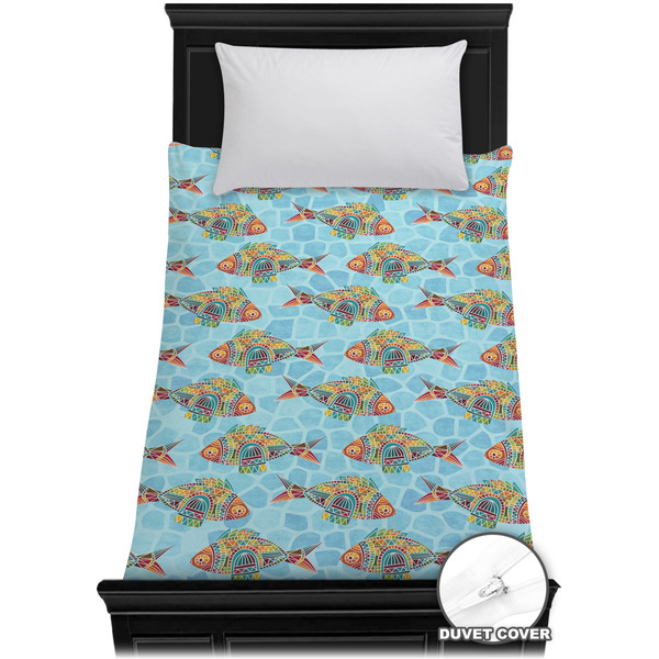 Custom Mosaic Fish Duvet Cover - Twin XL