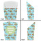 Mosaic Fish French Fry Favor Box - Front & Back View