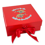 Mosaic Fish Gift Box with Magnetic Lid - Red