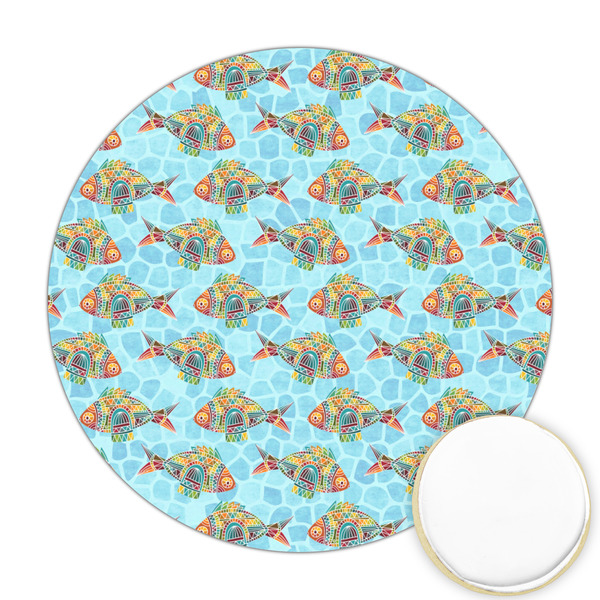 Custom Mosaic Fish Printed Cookie Topper - 2.5"