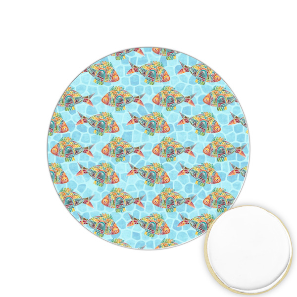 Custom Mosaic Fish Printed Cookie Topper - 1.25"