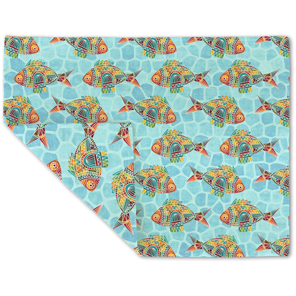 Custom Mosaic Fish Double-Sided Linen Placemat - Single