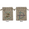 Mosaic Fish Medium Burlap Gift Bag - Front and Back