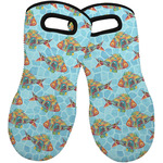 Mosaic Fish Neoprene Oven Mitts - Set of 2