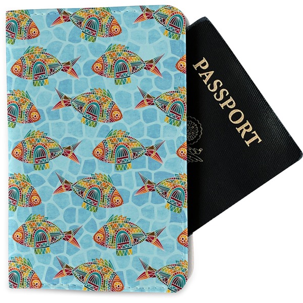 Custom Mosaic Fish Passport Holder - Fabric