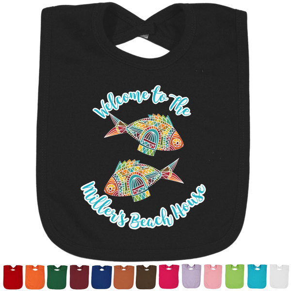 Custom Mosaic Fish Cotton Baby Bib