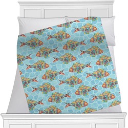 Mosaic Fish Minky Blanket - Twin / Full - 80"x60" - Single Sided