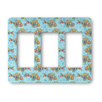 Mosaic Fish Rocker Style Light Switch Cover - Three Switch