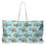 Mosaic Fish Large Tote Bag with Rope Handles