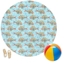 Mosaic Fish Round Beach Towel