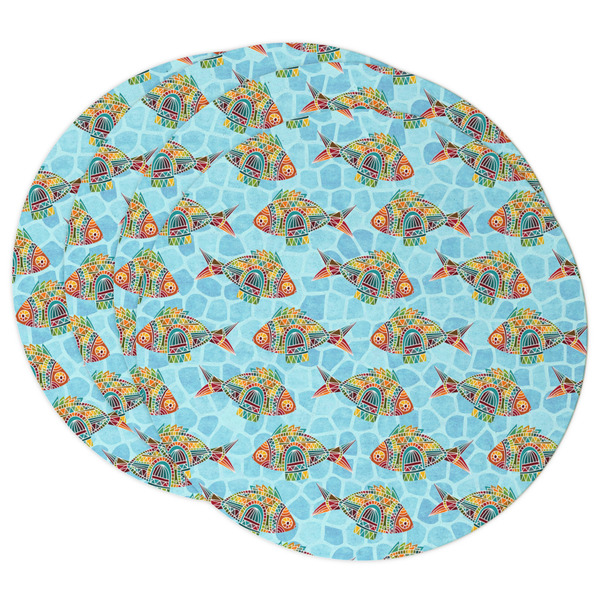 Custom Mosaic Fish Round Paper Coasters