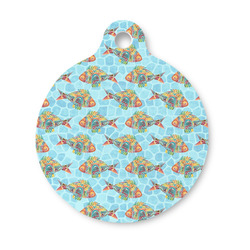 Mosaic Fish Round Pet ID Tag - Small