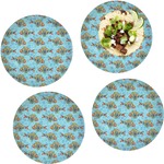 Mosaic Fish Set of 4 Glass Lunch / Dinner Plate 10"