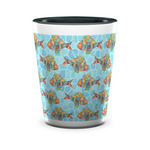 Mosaic Fish Ceramic Shot Glass - 1.5 oz - Two Tone - Set of 4