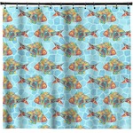 Mosaic Fish Shower Curtain - Custom Size