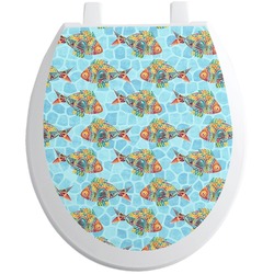 Mosaic Fish Toilet Seat Decal - Round