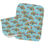 Mosaic Fish Burp Cloths - Fleece - Set of 2