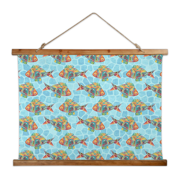 Custom Mosaic Fish Wall Hanging Tapestry - Wide