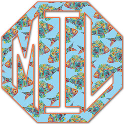Mosaic Fish Monogram Decal - Large