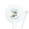 Mosaic Fish White Plastic 5.5" Stir Stick - Round - Closeup