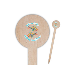 Mosaic Fish 6" Round Wooden Food Picks - Double Sided