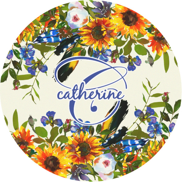 Custom Sunflowers Multipurpose Round Labels - 1" (Personalized)