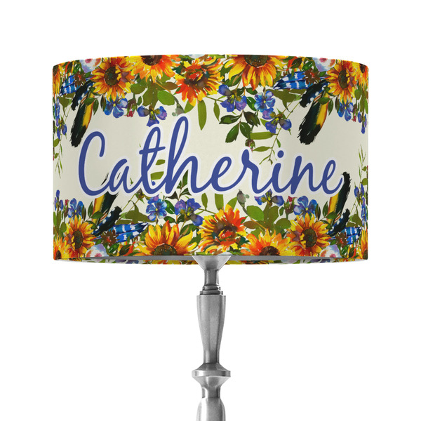 Custom Sunflowers 12" Drum Lamp Shade - Fabric (Personalized)