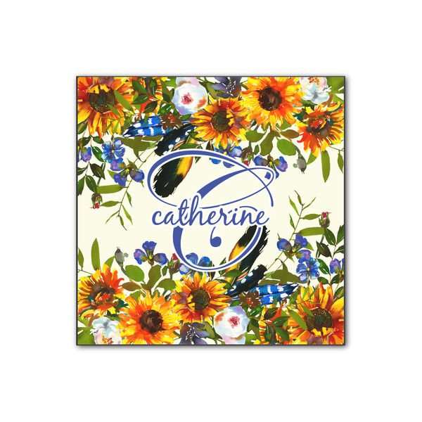 Custom Sunflowers Wood Print - 12x12 (Personalized)