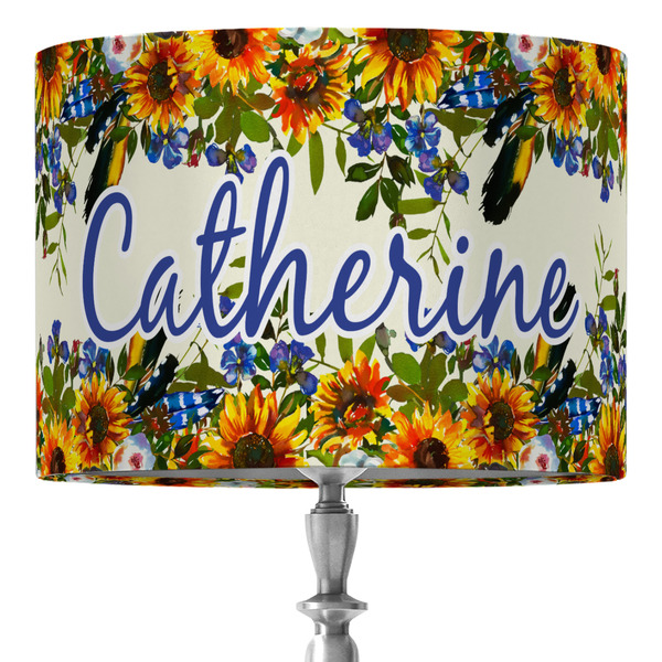 Custom Sunflowers 16" Drum Lamp Shade - Fabric (Personalized)