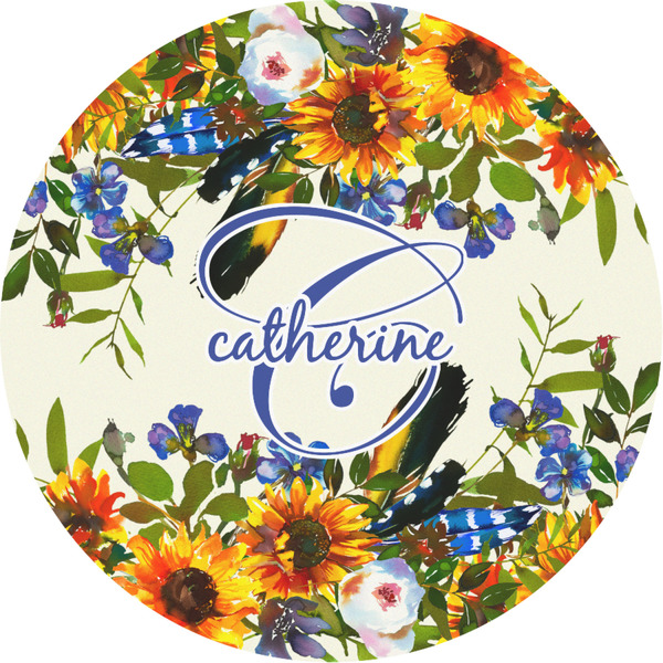 Custom Sunflowers Multipurpose Round Labels - Custom Sized (Personalized)