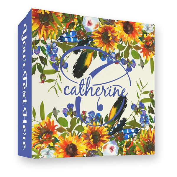 Custom Sunflowers 3 Ring Binder - Full Wrap - 3" (Personalized)