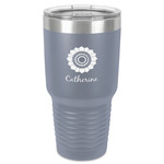 Sunflowers 30 oz Stainless Steel Tumbler - Grey - Single-Sided (Personalized)