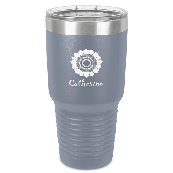 Custom Sunflowers 30 oz Stainless Steel Tumbler - Grey - Single-Sided (Personalized)