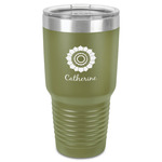 Sunflowers 30 oz Stainless Steel Tumbler - Olive - Single-Sided (Personalized)