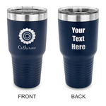 Sunflowers 30 oz Stainless Steel Tumbler - Navy - Double Sided (Personalized)