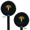 Sunflowers Black Plastic 5.5" Stir Stick - Double Sided - Round - Front & Back