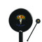 Sunflowers Black Plastic 5.5" Stir Stick - Round - Closeup