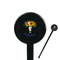 Sunflowers Black Plastic 7" Stir Stick - Round - Closeup