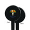 Sunflowers Black Plastic 7" Stir Stick - Single Sided - Round - Front & Back