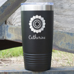 Sunflowers 20 oz Stainless Steel Tumbler - Black - Single Sided (Personalized)