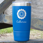 Sunflowers 20 oz Stainless Steel Tumbler - Royal Blue - Double Sided (Personalized)