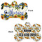 Sunflowers Bone Shaped Dog ID Tag - Large - Approval